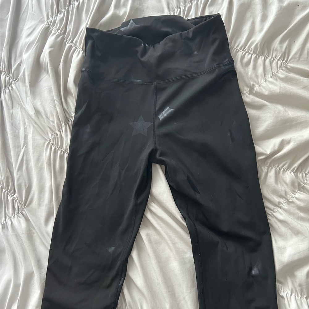 Black Star Leggings with shiny black stars